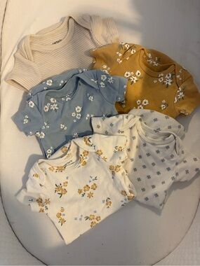 Carters Onesie Set of 5 | Blue & Yellow